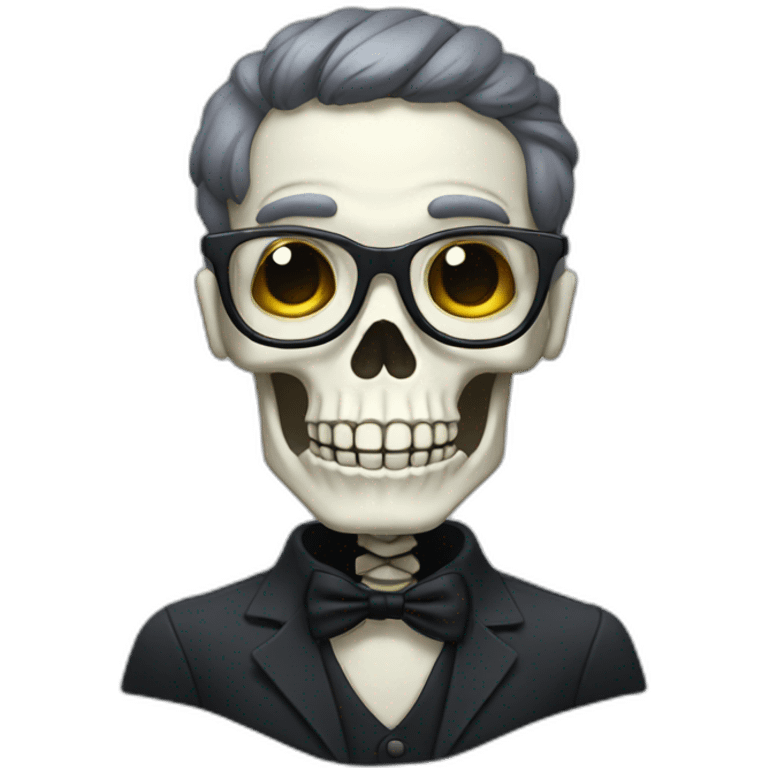 skeleton with glasses emoji