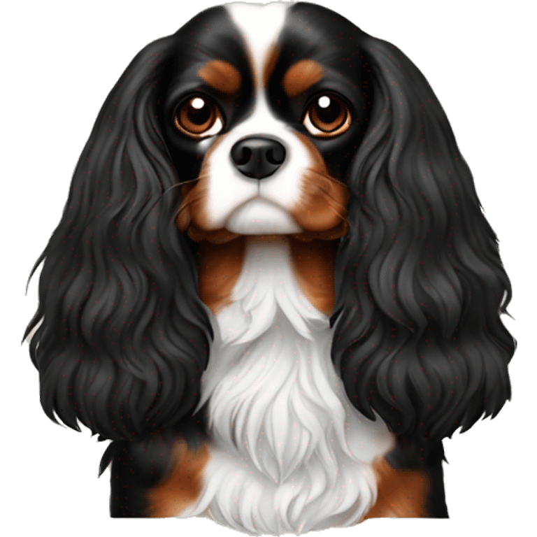 Cavalier king charles Brown and black emoji