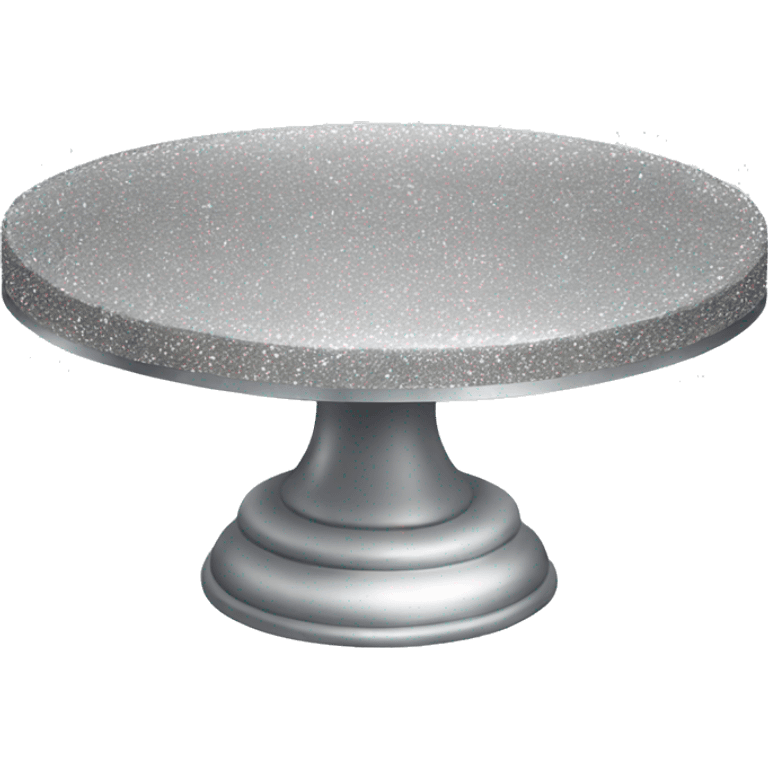 Realistic silver glitter cake stand. emoji