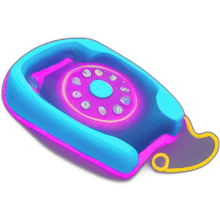 neon desing call phone emoji