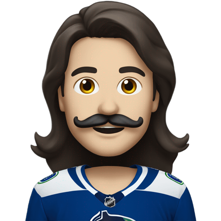 brunette vancouver Canucks fan with moustache  emoji