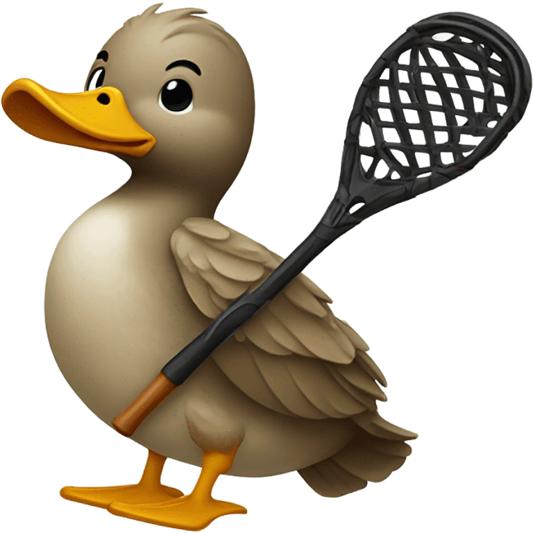 Duck with lacrosse stick emoji