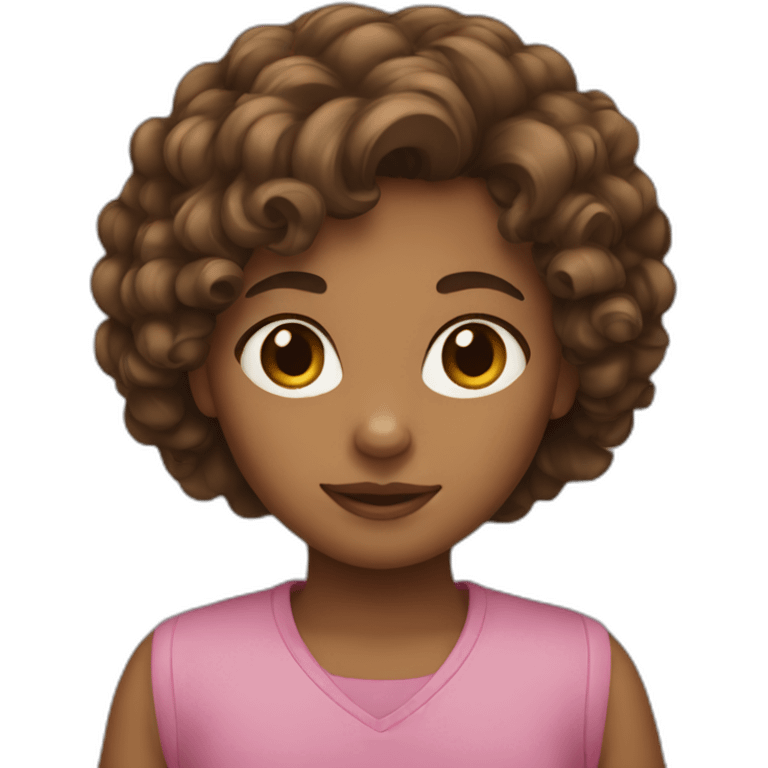 girl with curly brown hair emoji