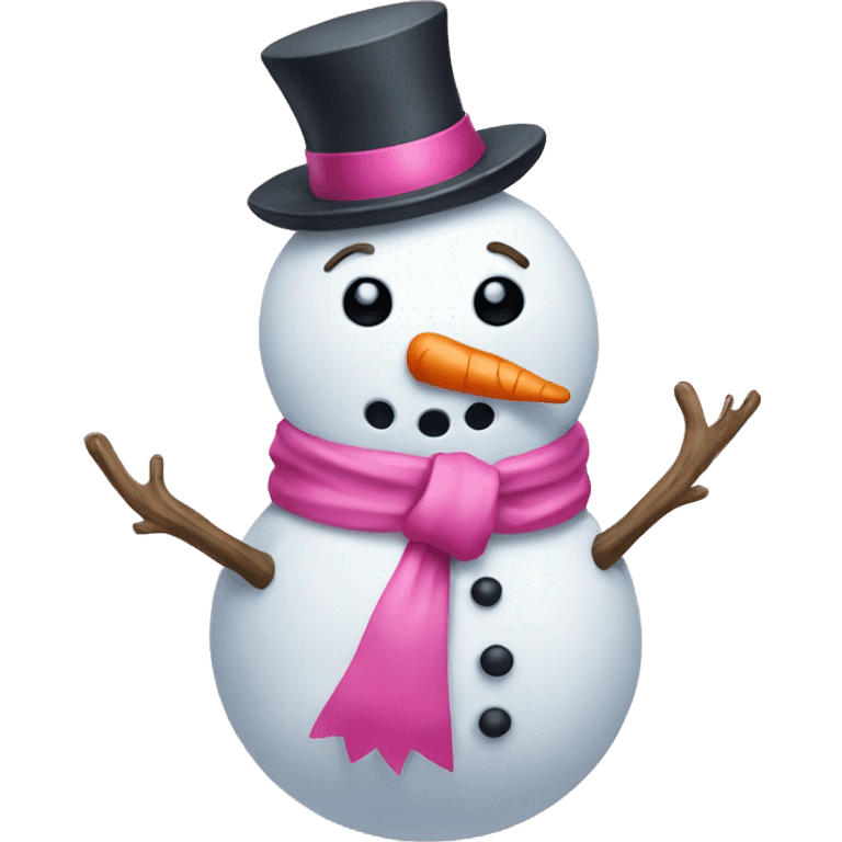 Snowman with pink bow emoji