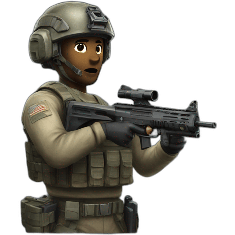 Call of duty operator with gun emoji