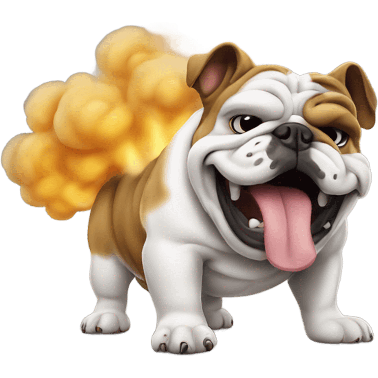 Bulldog farting smoke emoji