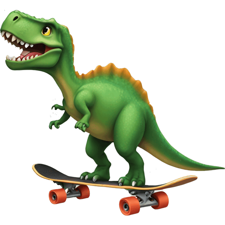 Dino on skateboard emoji