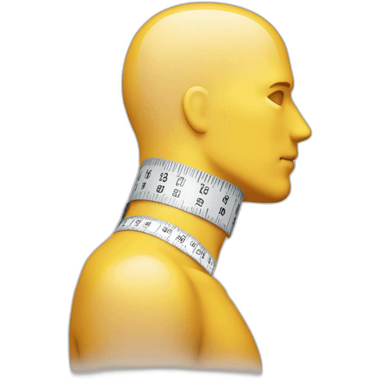 measuring tape under man neck emoji