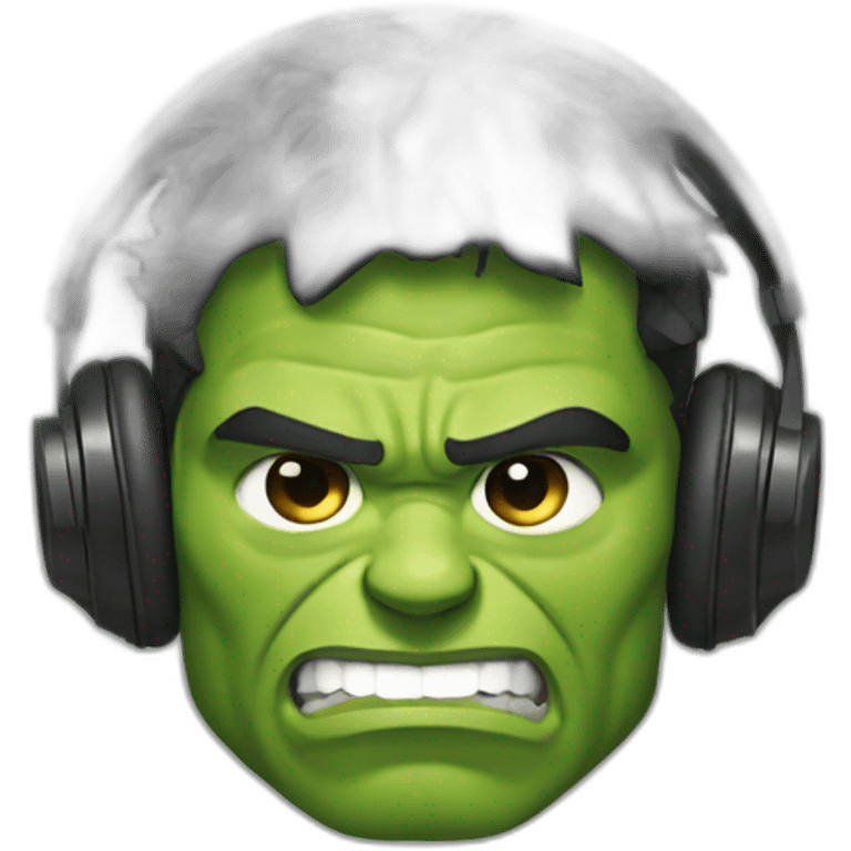 Hulk with headphones  emoji