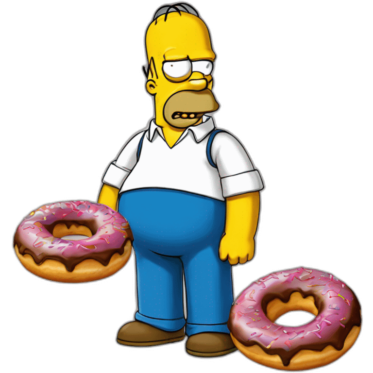 Homer Simpson avec un donut emoji