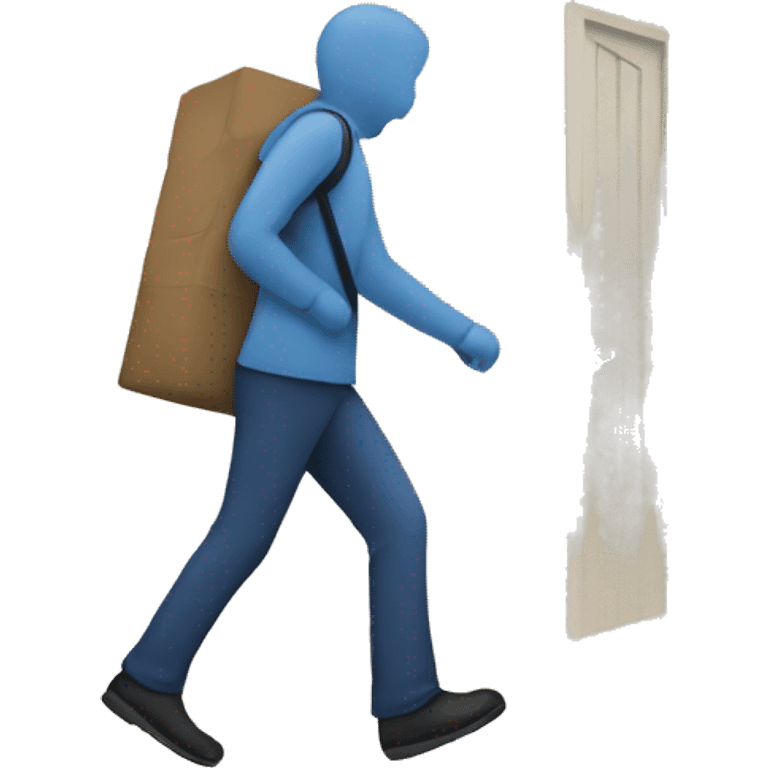 An emoji of a person walking toward a house, symbolizing entering or arriving at home emoji