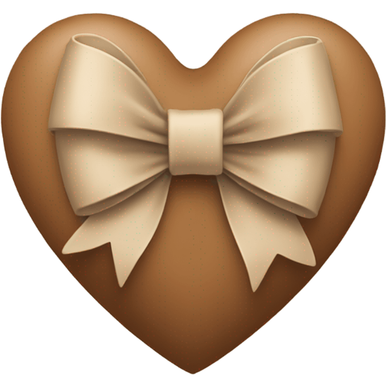 Beige - Brown Heart with bow emoji