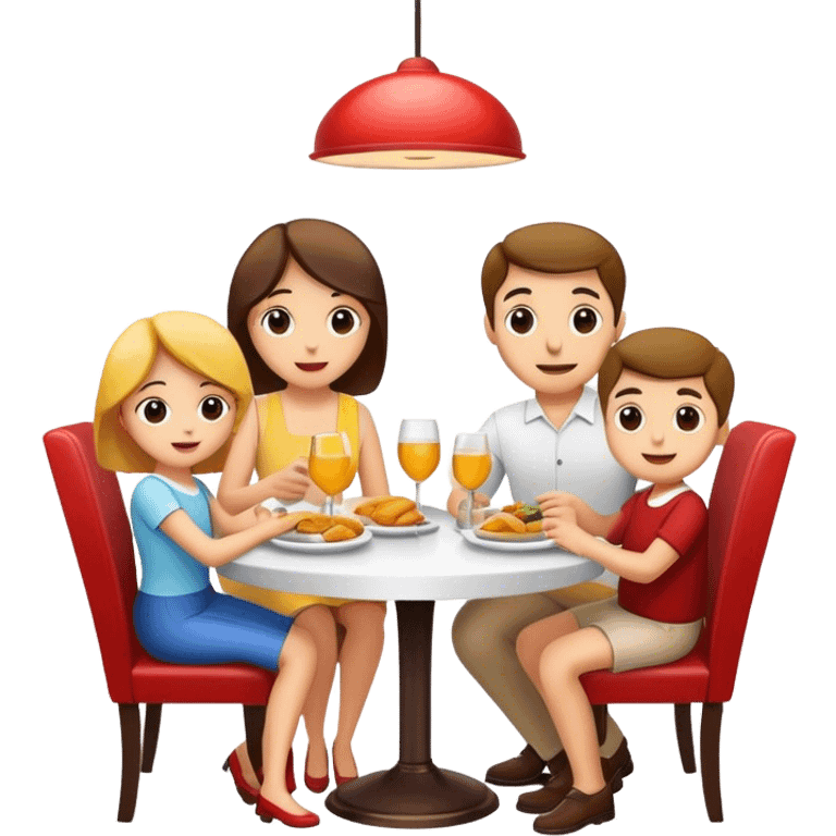 family in the restaurant  emoji