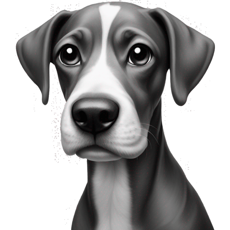 realistic dog portrait monochrome emoji