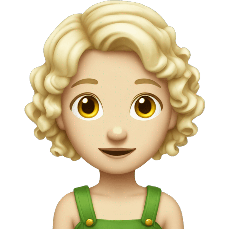 girl irish fairy with wavy short blond hair full view emoji