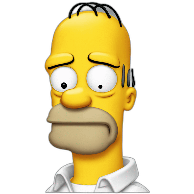 Homer Simpson with a red moustache emoji