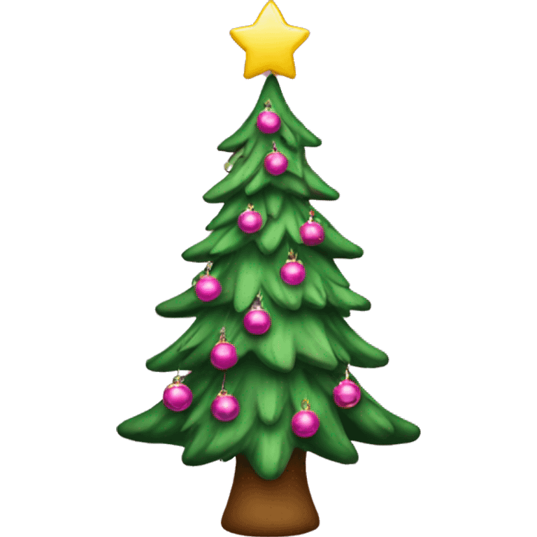 Christmas tree with pink decorations emoji