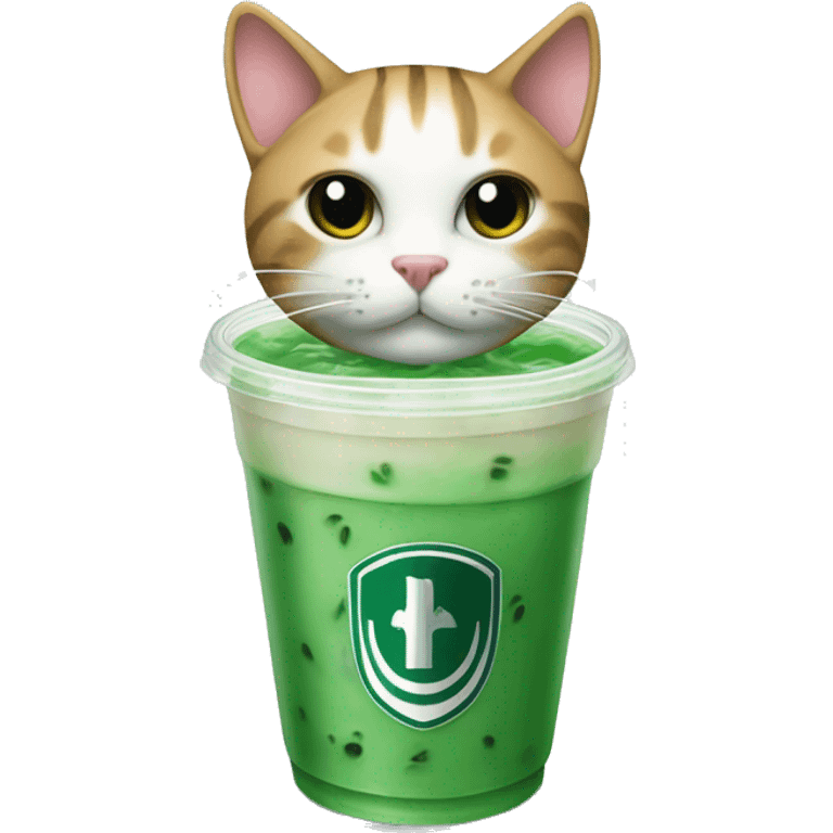 palmeiras FC cat in the team uniform bubble tea emoji