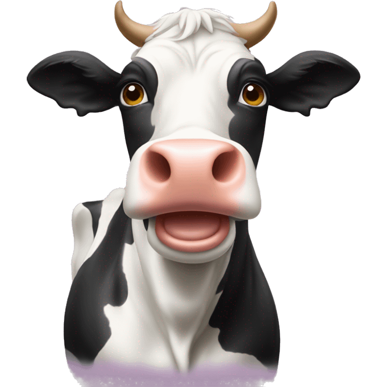 a cow partying emoji