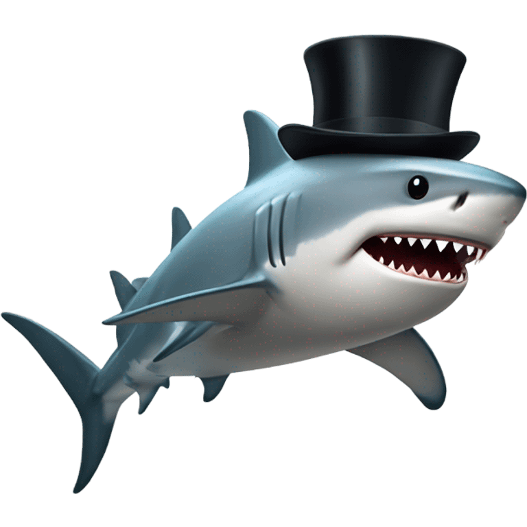 Shark with a top hat emoji