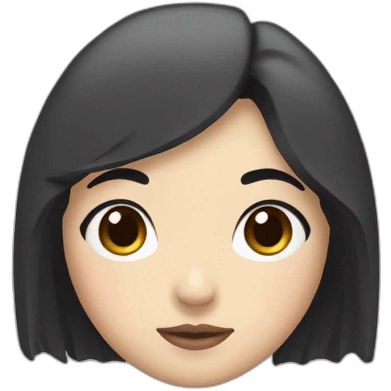 Kumiko with black hair with a bang emoji