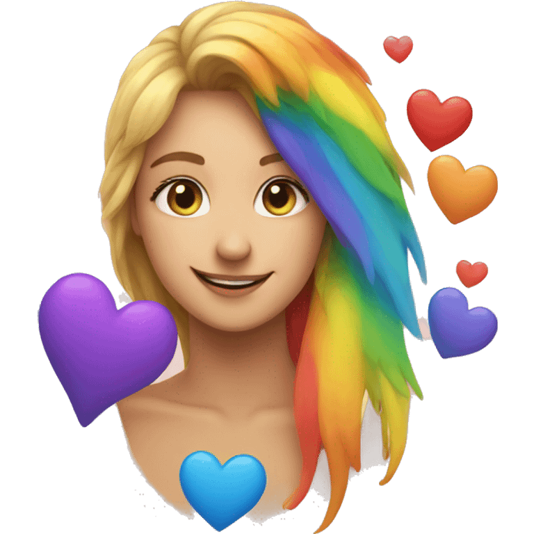 Rainbow hearts  emoji