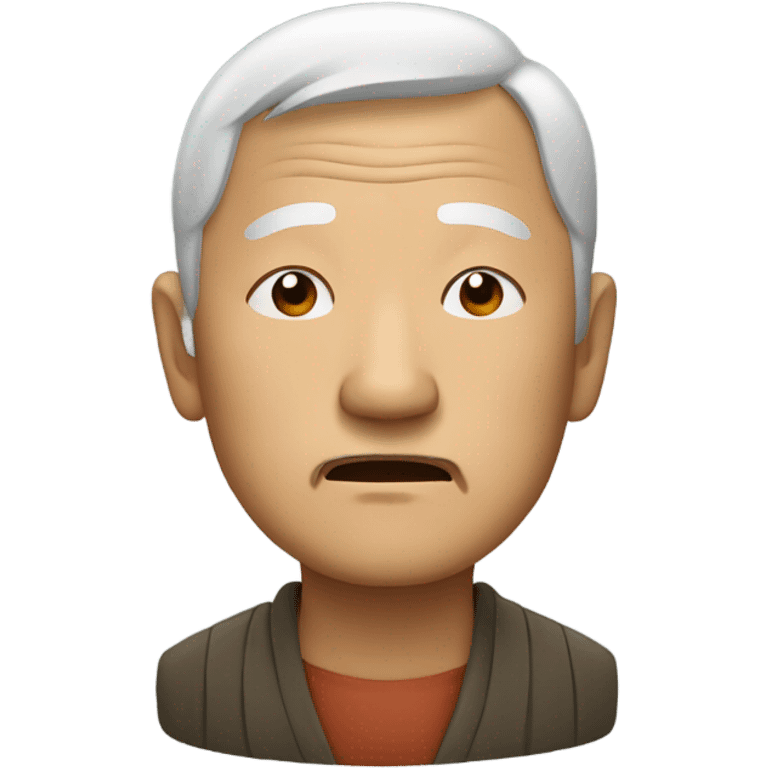 Old Asian man with eyes barely open emoji