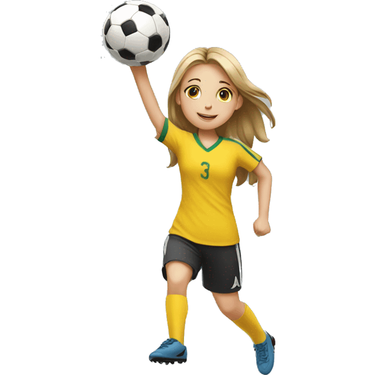 girl catching a soccer ball emoji