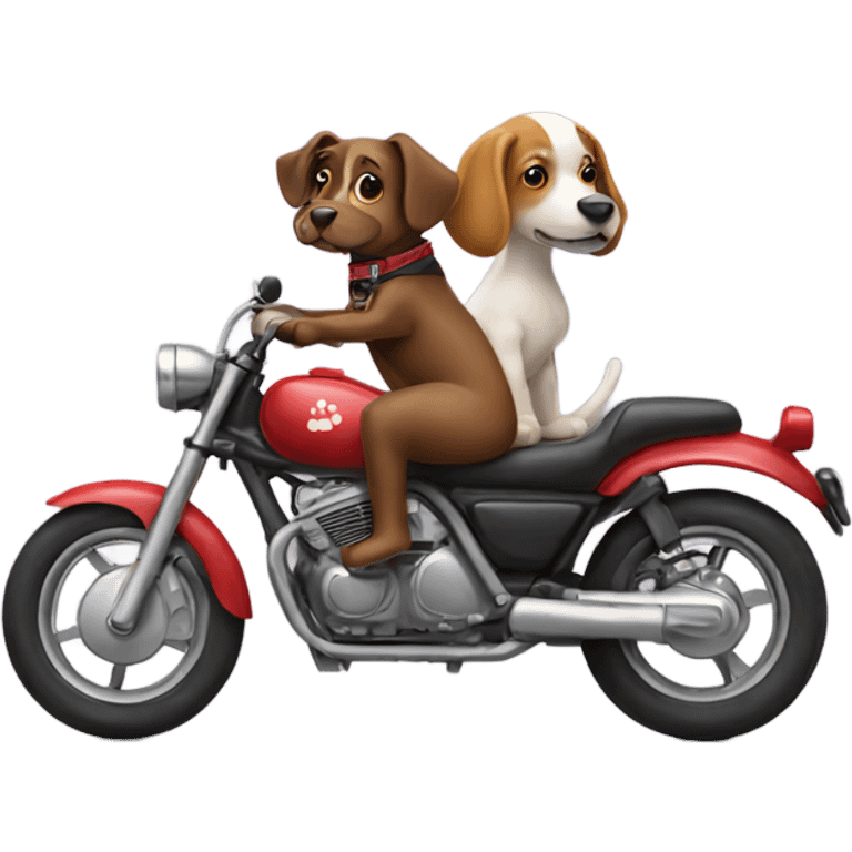 a dog riding a motorbike emoji