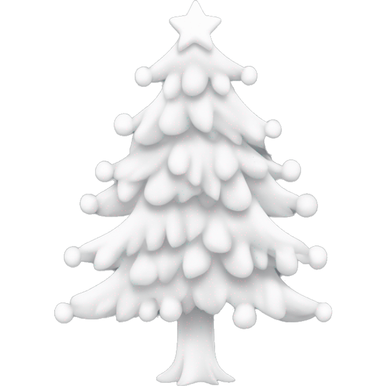 Árbol de Navidad de color blanco con adornos blancos emoji