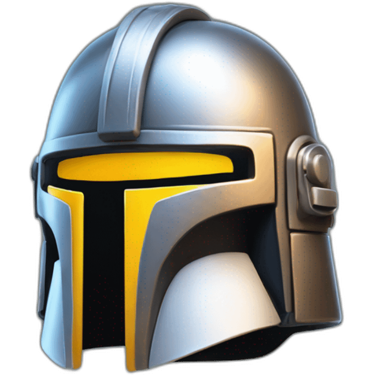 Bounty hunter helmet in the style of a notification bell emoji