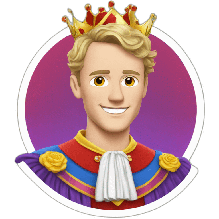 Jonathan Toews as a rainbow king with a royal robe on emoji