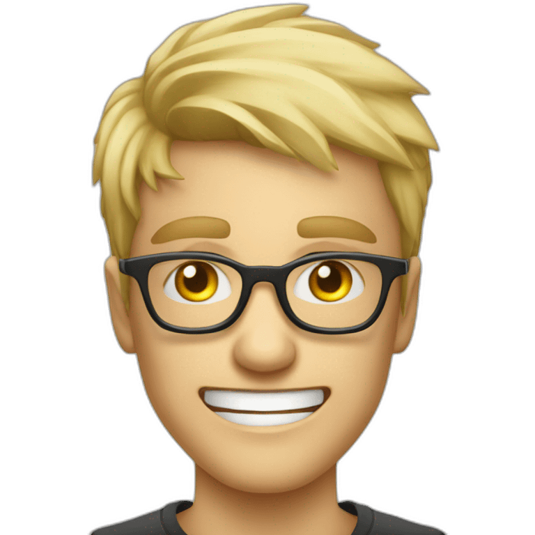 Blonder Junge mit Brille am Rage Quitten emoji