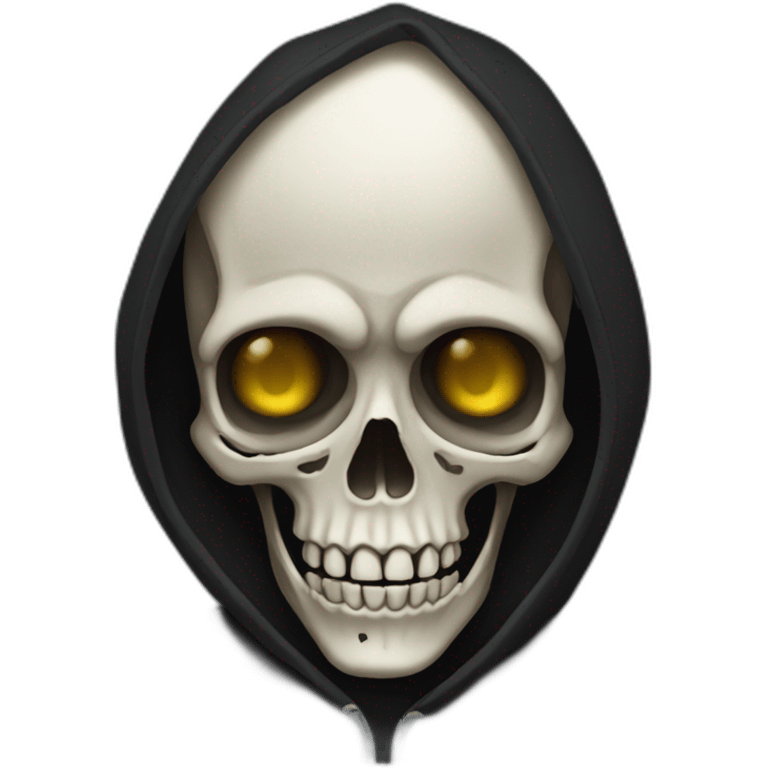 Skeleton wearing a black hoodie emoji