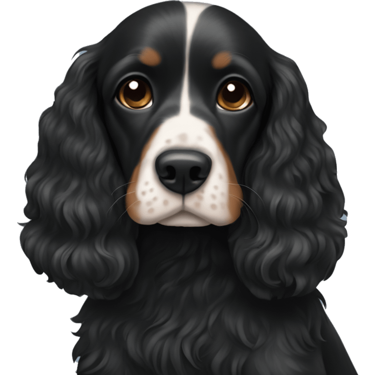 black hair hugging cocker spaniel  emoji