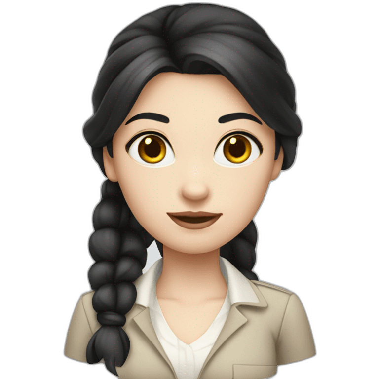 girl in detective dress pale skin black hair ponytail  emoji