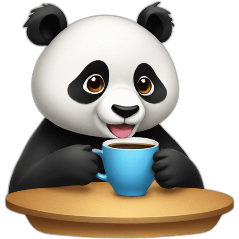 Panda drinking coffee emoji