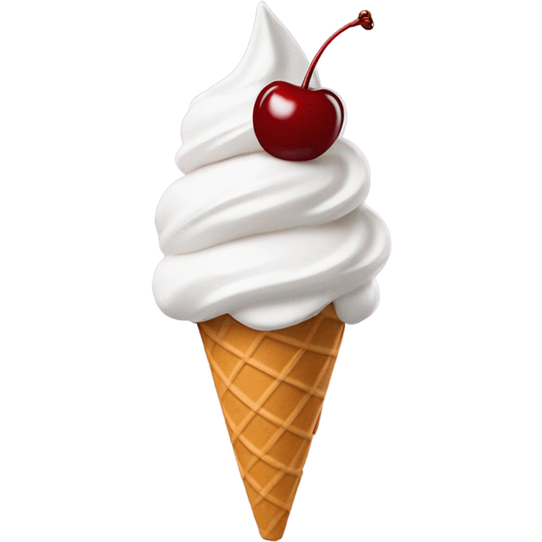 soft serve ice cream in a cone with a double cherry on top emoji