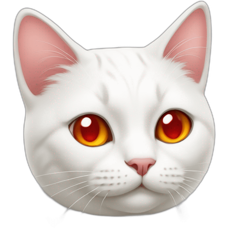 Silly White cat with red blush emoji