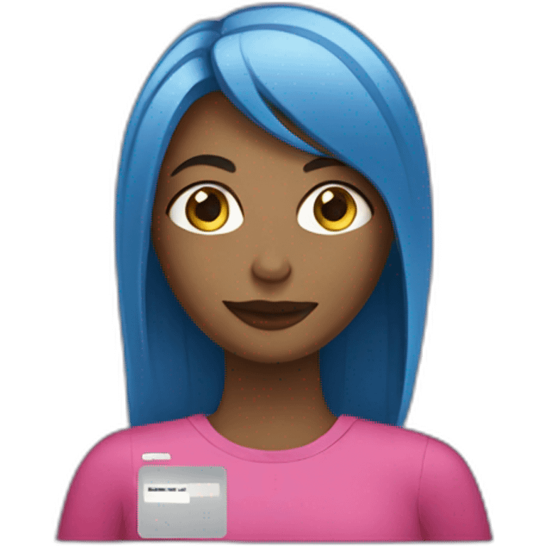 Girl with a credit card in front her computer emoji