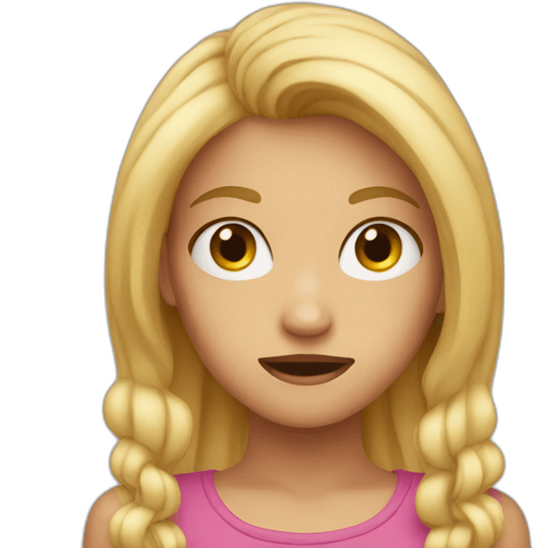 blonde girl afraid emoji