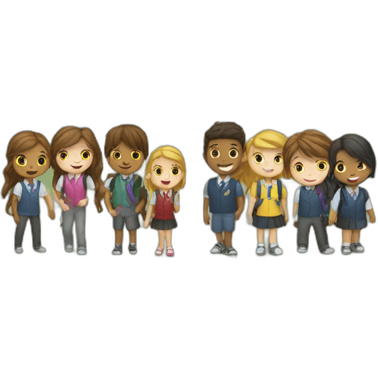 school with pupils outside emoji