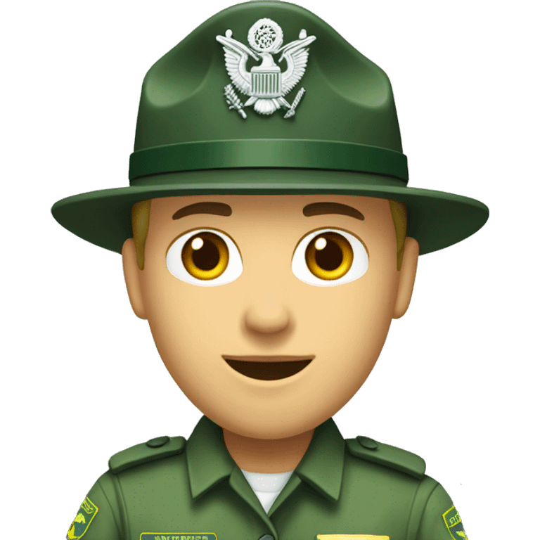 Caucasian Border patrol in green uniform emoji