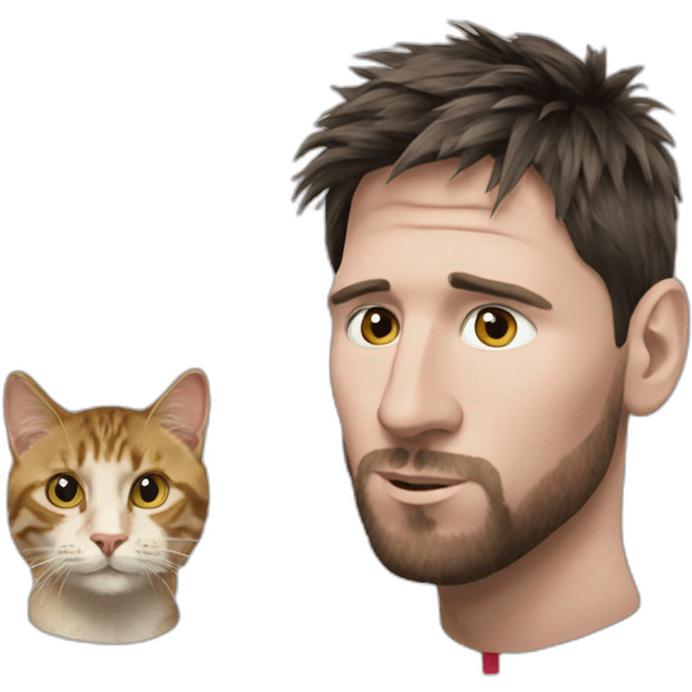 messi whit a cat in his head emoji