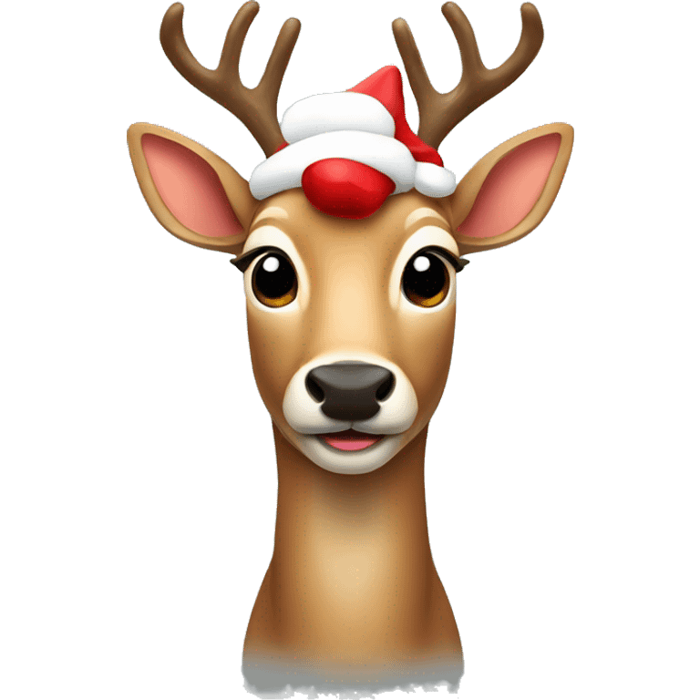 deer with a santa hat  emoji