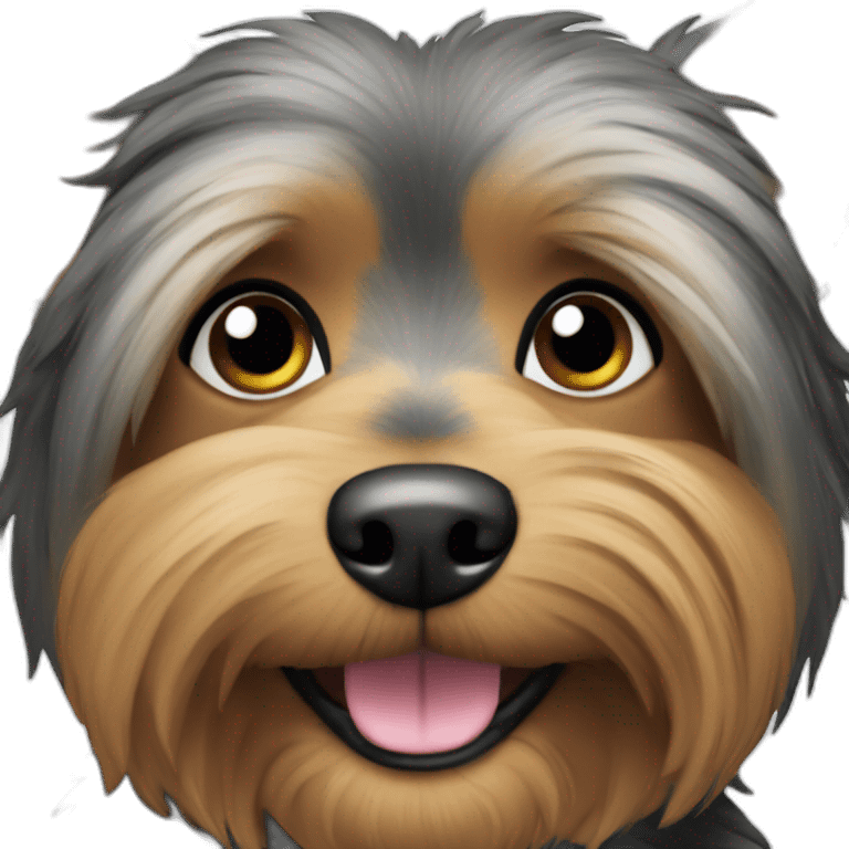 dog-australian-yorkshire-black-tan-older-closeup-smile emoji