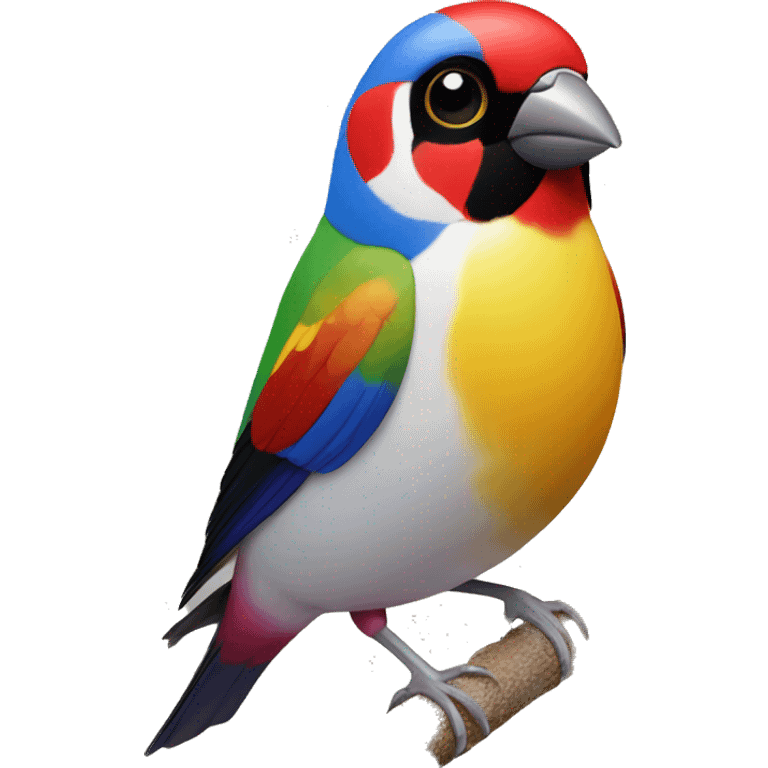 gouldian finch with red face emoji