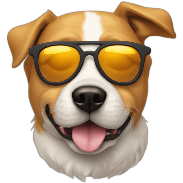 face dog with sun glasses emoji