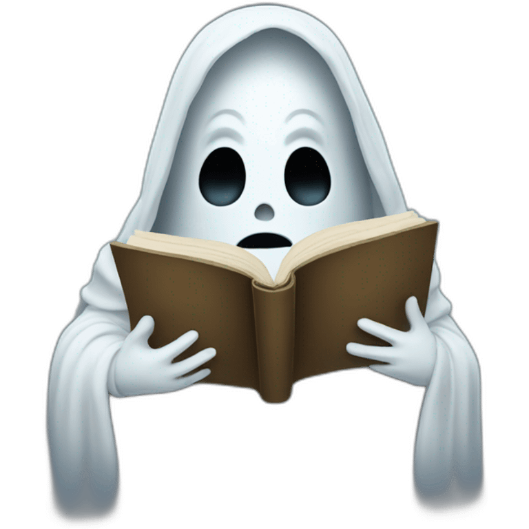 Ghost reading a book emoji