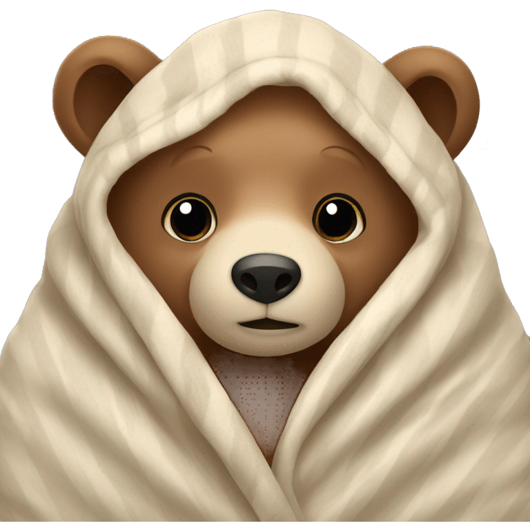 bear cozy in blanket emoji